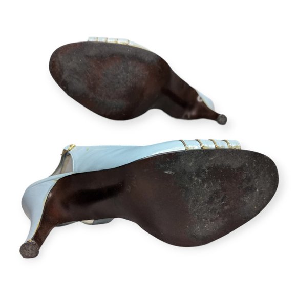 Vintage Regency Light Blue Sling Back Heels Size 8AA - Picture 9 of 10